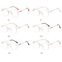 Diamant Sans Cadre Exquis Lunettes Femmes Cadre Miroir Lunettes Designer Célèbre Marque Spectacle Lunettes Cadres Pour Femmes