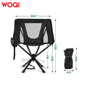 Silla Portátil Plegable Woqi con Marco de Aluminio, Capacidad de Carga de 140 kg, Silla Compacta para Jardín, Camping y Exteriores, Color Negro - Product Image 4