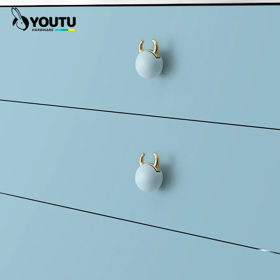 Zamak Handvat Keramische Handvat Doos Koe Stijl Schattig Kleurrijk Geschikt Voor Kinderen Slaapkamer Kinderen Slaapkamer Kasten Alle Laden