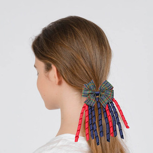 Cheerleader pita rol Natal kotak-kotak busur tali rambut kain manis Aksesori perempuan - Product Image 2