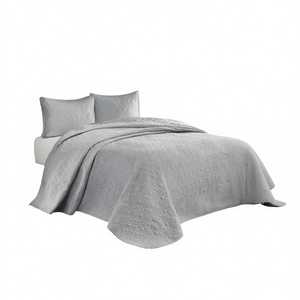 Juego de Cubrecama Reversible para Cama King, Gris, 3 Piezas, Cubrecama Acolchado de Poliéster, Ropa de Cama Moderna para el Hogar, Uso en Todas las Estaciones - Product Image 1