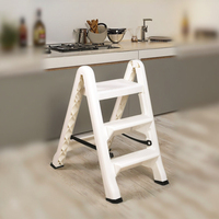Chaise de loisir multifonctionnelle en plastique, pliante, à deux marches, facile à ranger, escabeau en plastique pour meubles de maison