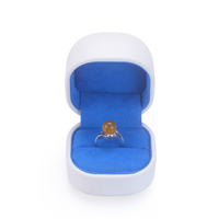 Nouvelle boîte à bijoux en cuir PU de qualité supérieure, design dôme, pour cadeau, alliance, boucles d'oreilles, clous d'oreilles, collier, double bague