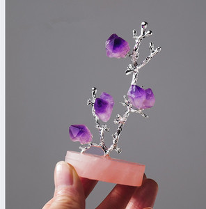 Pietre preziose sciolte <span class=keywords><strong>con</strong></span> ametista di quarzo rosa <span class=keywords><strong>viola</strong></span> naturale pietre ruzzolose <span class=keywords><strong>cristalli</strong></span> curativi <span class=keywords><strong>con</strong></span> Design ad albero - Product Image 4