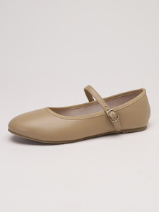 <span class=keywords><strong>Scarpe</strong></span> Basse Classiche da <span class=keywords><strong>Donna</strong></span> Mary Jane <span class=keywords><strong>Nude</strong></span> con Cinturino Regolabile in Morbida Pelle Comode per Uso Quotidiano Ballerine - Product Image 5