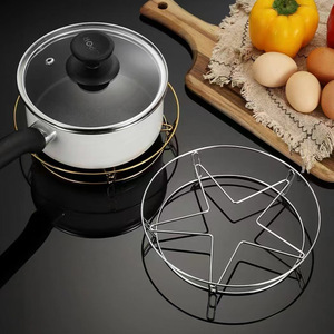 Rejilla para vapor de acero inoxidable con forma de estrella de cinco puntas, soporte redondo para vaporera, soporte de aislamiento térmico para cocina, ecológico, tamaño universal - Product Image 5