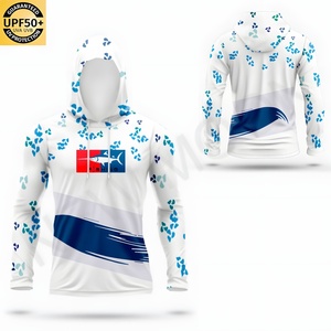 Sweat à capuche de pêche pour hommes grandes tailles UPF50+ à séchage rapide, manches longues, logo personnalisé, polyester, protection UV, vêtements de pêche d'extérieur - Product Image 2