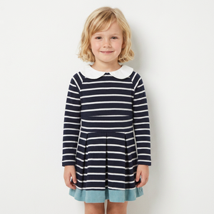 Robes rayées ODM OEM pour filles de 7 à 8 ans pour le printemps et l'automne - Product Image 1