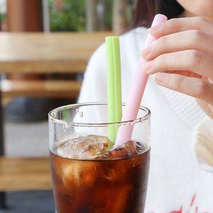 Pajitas Reutilizables de Silicona 13x10x245mm, Grado Alimenticio, Resistentes al Calor, Lavables, Pajitas Rectas para Beber - Product Image 2