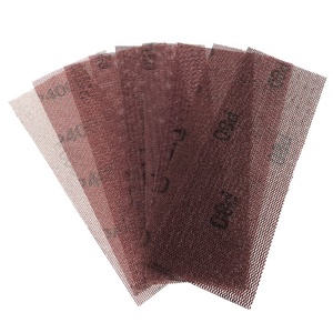 70*198mm Brown/White Rectangle Hook Loop Dust Free Mesh Aluminum Oxide P80-P1000 Grit Sanding Screen Abrasive Net Disc <strong>Sandpaper</strong> - Product Image 1