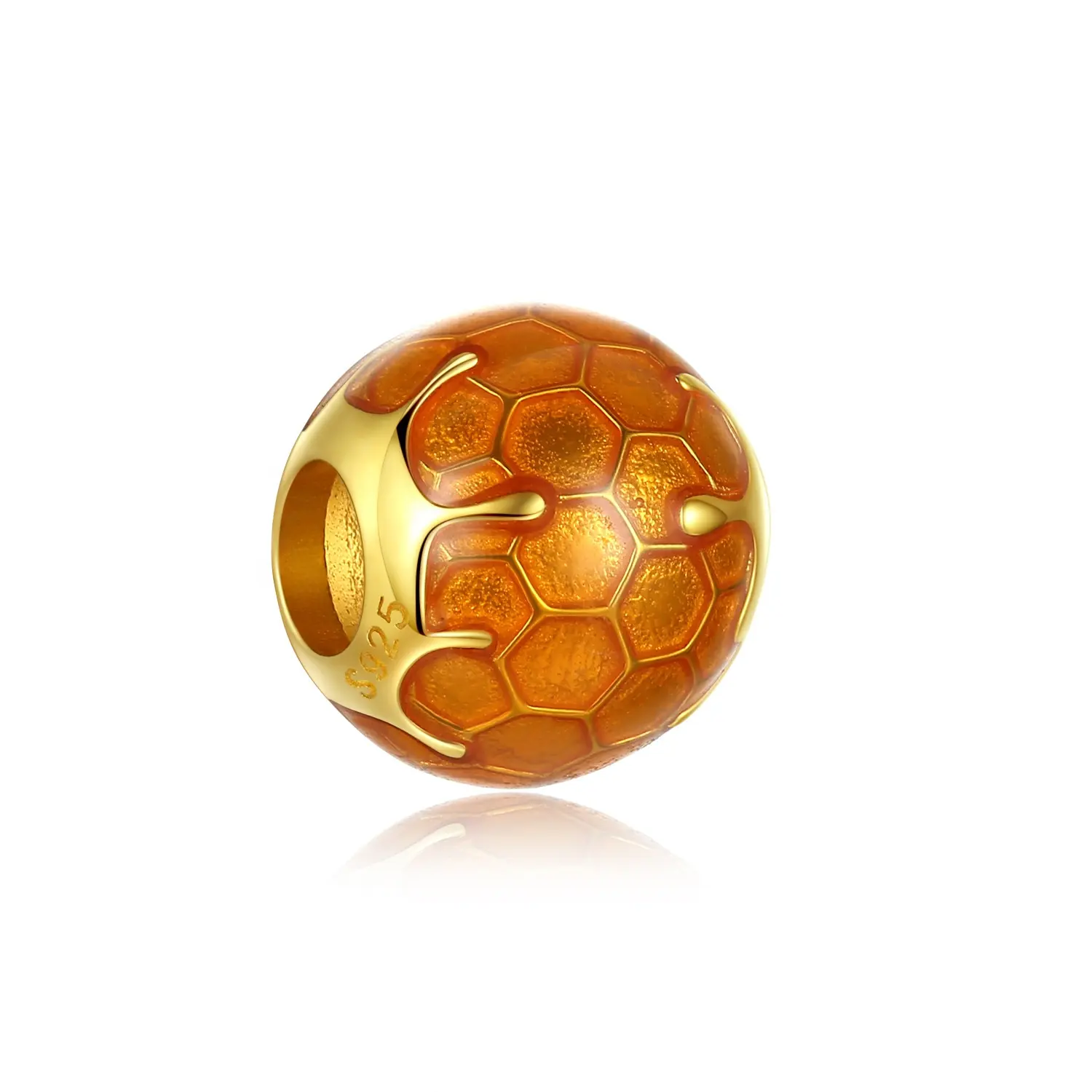 Schönen Schmuck 925 Sterling-Silber vergoldet Schmuck Honigwabe-Design DIY-Armbänder Perlen zur Schmuckherstellung