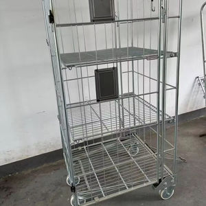 मध्यम शुल्क रसद गोदाम कार्ट रोल केज और रोल कंटेनर ट्रॉली स्टील और धातु तार 800 किलोग्राम क्षमता 2 मीटर - Product Image 2