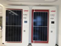 Panneaux solaires monocristallins efficaces 400W 450W 500W 550W 600W 700W Tous noirs Longi pour système solaire à batterie hors réseau