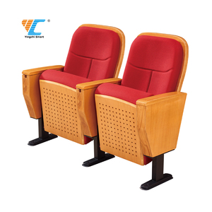 Fournisseur chinois Chaises de salle de conférence de cinéma de luxe populaires Chaises d'église <span class=keywords><strong>en</strong></span> tissu avec table à écrire - Product Image 1