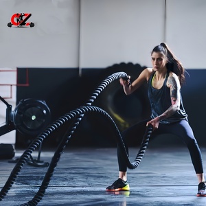 CZFIT Corde de combat réglable en polyester durable de haute qualité, 50 mm x 15 m, avec bloc de <span class=keywords><strong>poids</strong></span>, pour entraînement de fitness extrême, prix usine - Product Image 1