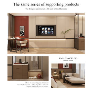 Juego de Muebles de Dormitorio de Hotel Moderno de Tamaño Personalizado, Habitación Doble Estándar Completa, Fabricado con Paneles de Madera, Directo de Fábrica - Product Image 6