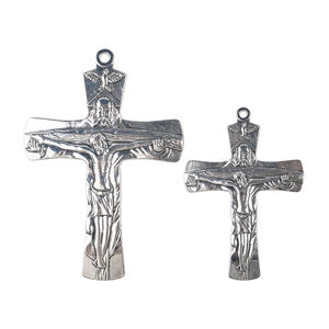 <span class=keywords><strong>Religión</strong></span> católica Espíritu Santo tamaño grande 108*74mm 81*55mm Cruz aleación de plata medalla Jesús Cruz colgante - Product Image 1