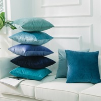 Vente en gros de luxe 18x18 pouces carré en velours canapé oreiller housse de coussin personnalisé solide motif tricoté Technique pour la décoration intérieure
