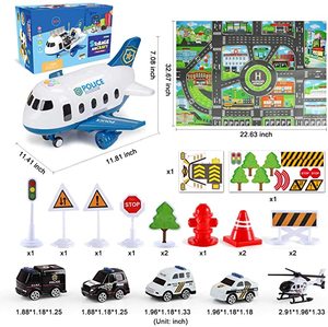 Dowellin Avión Juguetes Coche Simulación Juguete para niños Aviones eléctricos con coches de aleación y mapa para niños - Product Image 3