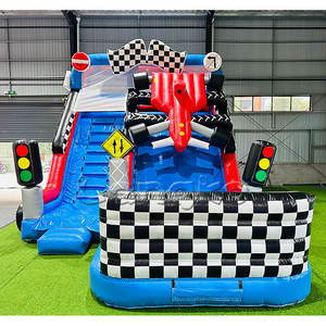 Glissières gonflables de nouvelle conception voiture de course en plein air commerciale glissières sèches gonflables <span class=keywords><strong>location</strong></span> de fête de taille personnalisée - Product Image 2