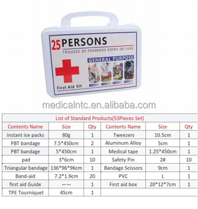 Primera vez OEMODM Adecuado <span class=keywords><strong>25</strong></span> personas 53 Piezas botiquín de primeros auxilios con caja ABS para el hogar regalos de viaje al aire libre botiquines de primeros auxilios de supervivencia - Product Image 2