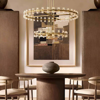 Nouveau design de lustre en cristal LED surdimensionné personnalisé de luxe pour la décoration intérieure d'hôtels, de villas, de centres commerciaux et d'escaliers