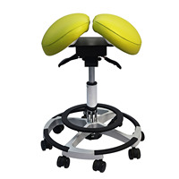 Chaise Selle Moderne pour Hôpital, Tabouret d'Assistant Dentaire, Hauteur Réglable, Base Mobile, Cadre en Acier Inoxydable, pour École et Atelier