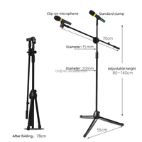 V-STAR Manufacture Support Microphone Trépied de Sol Réglable Professionnel