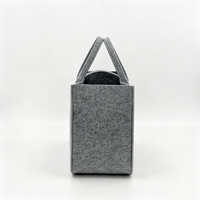 Sac fourre-tout en feutre pliable et durable avec poignées renforcées et bouton, sacs d'épicerie réutilisables personnalisés de taille moyenne