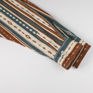 Camicie a Righe a Maniche Lunghe per Uomo in Stile Occidentale 100% Cotone con Stampa Digitale in Diversi Colori - Product Image 4