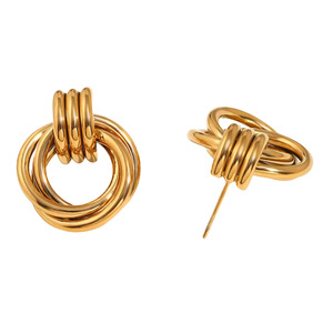 ต่างหูทรงเรขาคณิตหลายชั้นแบบใหม่ แฟชั่นหรูหราในราคาที่เข้าถึงได้ ไม่ซีดจาง ผลิตจากเหล็กไทเทเนียมคุณภาพสูง - Product Image 5