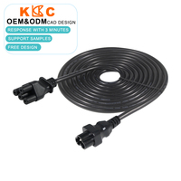 Kabel Daya IEC 320 C6 ke 4-Pin Female, Kabel Adaptor 18AWG / 4-Soket, Kabel AC Kustom / untuk Catu Daya Industri