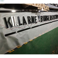 Enseigne murale LED 3D Titane noir brossé en acier inoxydable Lettres rétroéclairées pour la décoration d'entreprise de la maison Canal de lettres à usage hospitalier