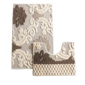 Tapis de salle de bain moderne en microfibre de qualité supérieure, ensemble de 2 pièces – Housse de siège de toilette <span class=keywords><strong>super</strong></span> douce, tapis en <span class=keywords><strong>U</strong></span>, base antidérapante, pour la maison et l'hôtel - Product Image 5