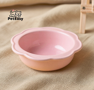 2025 diskon besar dudukan akrilik berbentuk bunga Anti-tip hewan peliharaan kucing dan anjing penggunaan ganda keramik mangkuk Tunggal - Product Image 5