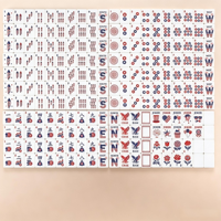 Ensemble de Mahjong Américain Patriotique de Luxe 160 Pièces Tuiles en Acrylique Portables Motif Drapeau Américain Aigle 4 Juillet Divertissement Familial