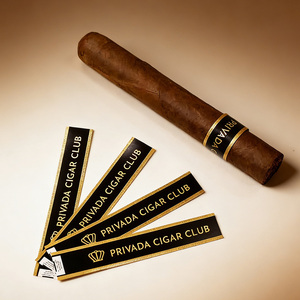High Quality Eco-Friendly Waterproof Art <b>Paper</b> Custom Cigar Bands with Embossed Gold Foil Logo and Cigar Labels - Product Image 1
