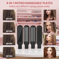 Peigne à cheveux électrique mini sans fil en céramique 4-en-1 avec traitement à la kératine interchangeable pour usage domestique et hôtelier