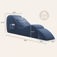 Canapé multifonctionnel en velours côtelé pour salon, fauteuil de relaxation avec coussin lombaire et repose-pieds, canapé ergonomique en mousse pour couple, idéal pour le yoga