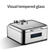 Affichage de la température Chef Vaisselle Ensemble Chauffe-plats Électrique Chaffing Plats Buffet Traiteur En Acier Inoxydable