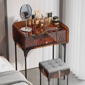 Dresser Bedroom Makeup Table French Vintage Small Household Acrylic Storage Makeup Table