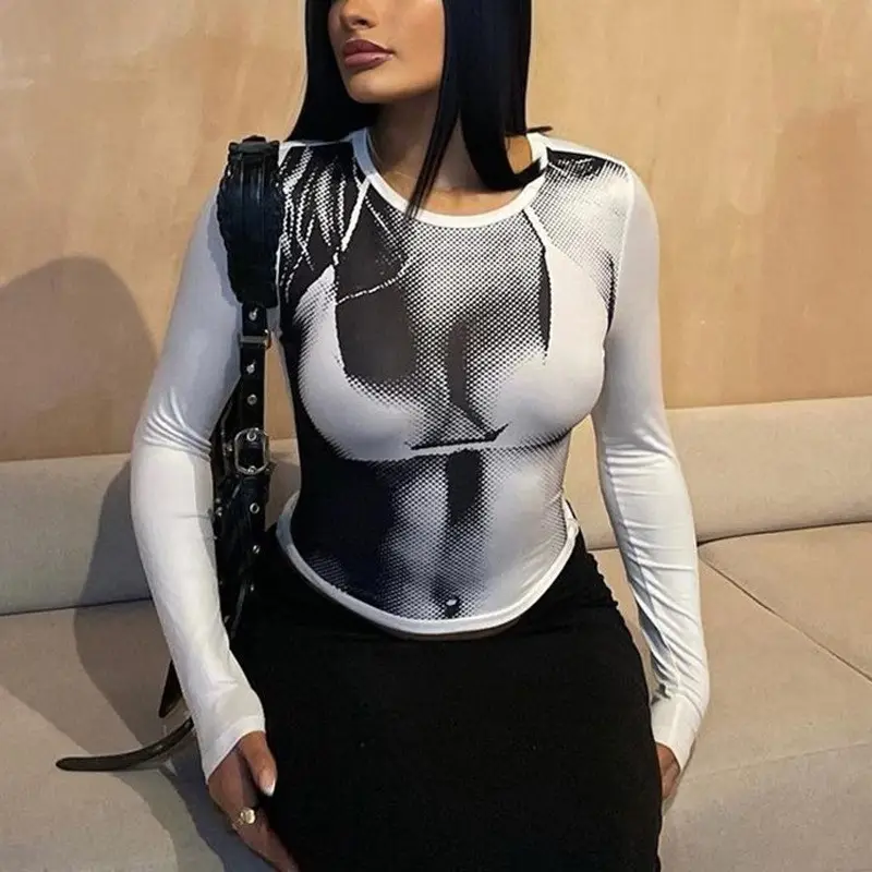 थोक महिला बुटीक कपड़े फैशनेबल दौर गर्दन स्लिम लंबी आस्तीन महिलाओं की तंग में सबसे ऊपर