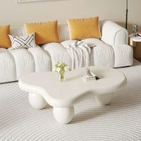 Table basse GEYUE Cloud de forme irrégulière, table d'appoint simple en bois pour salon, idéale pour les petits espaces