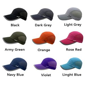 Grosir topi bisbol Logo kustom topi lari jala poliester dengan garis reflektif - Product Image 6