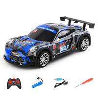 Voiture de course télécommandée AIdisheng avec lumières LED, batterie USB, 4 roues motrices, jouet électrique pour enfants, intérieur-extérieur