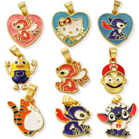 HD0968 Niedliche Cartoon-Kitty-Mario-Emaille-Anhänger mit Tropföl-Effekt, DIY-Schmuckzubehör für Halsketten, Armbänder, Ohrringe und Schlüsselanhänger