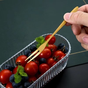 Stainless Steel Fruit <b>Forks</b> Small Household Dessert <b>Forks</b> For Party And Cake Serving Solid Color Disposable Cutlery - Product Image 2