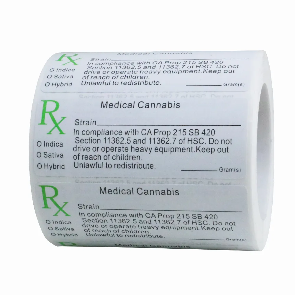 Hybsk Generic Medical Strain Labels - State Compliant Medical , Pot Labels Sticky Icky Identifier