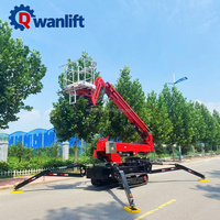 Plataforma de Trabajo Aérea con Orugas, Elevador de Brazo Articulado Eléctrico Hidráulico Tipo Araña, CE, 20m de Altura, 300kg, Modelo Compacto
