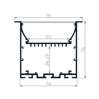 Profil en aluminium linéaire de profil en aluminium de LED de grande taille pour l'éclairage principal 91*76mm